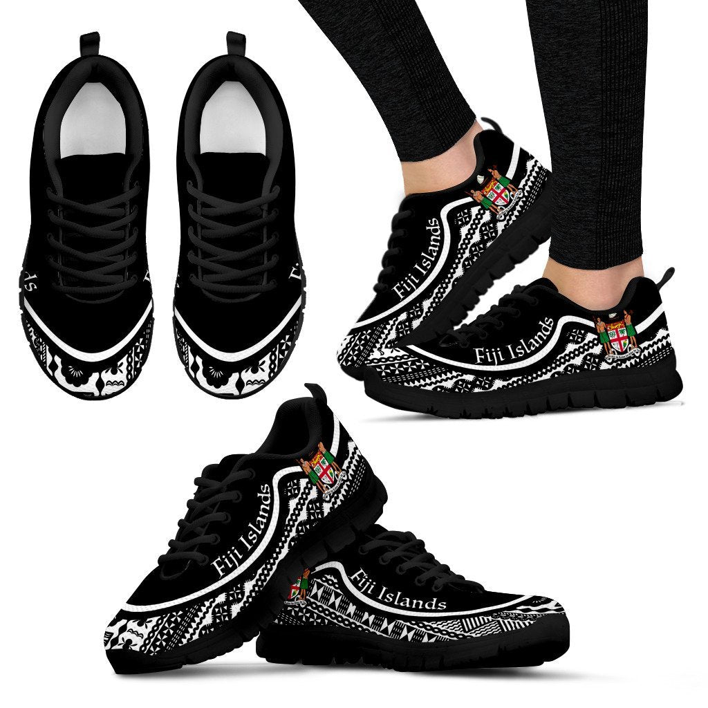 Fiji Islands Wave Sneakers Black White Color - Vibe Hoodie Shop