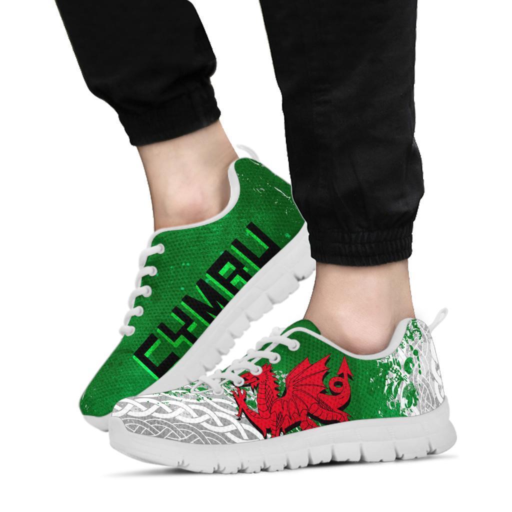 Wales Celtic Sneakers - Grunge Dragon - Vibe Hoodie Shop