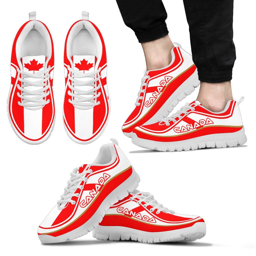 Canada Maple Leaf Flag Color Sneakers - Vibe Hoodie Shop