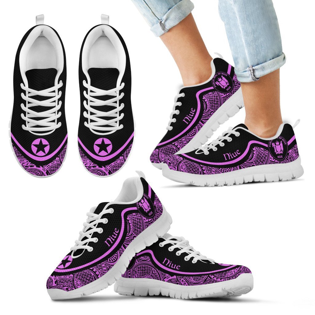 Niue Wave Sneakers - Polynesian Pattern Purple Color - Vibe Hoodie Shop