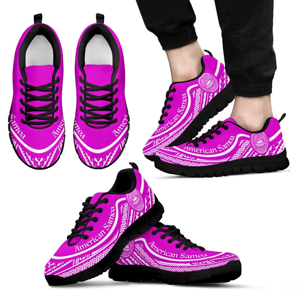 American Samoa Wave Sneakers White Pink Color - Vibe Hoodie Shop