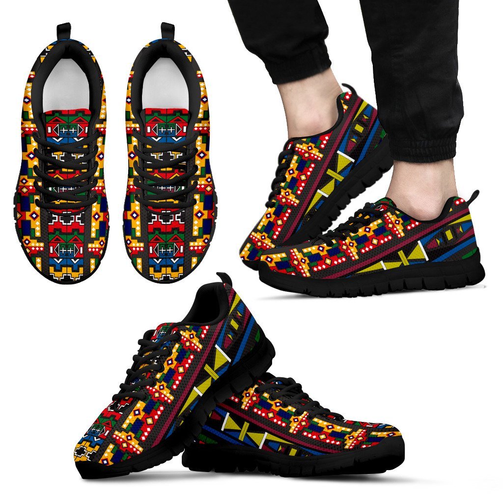 South Africa Ndebele Style Men's / Women's Sneakers (Shoes) - Vibe Hoodie Shop