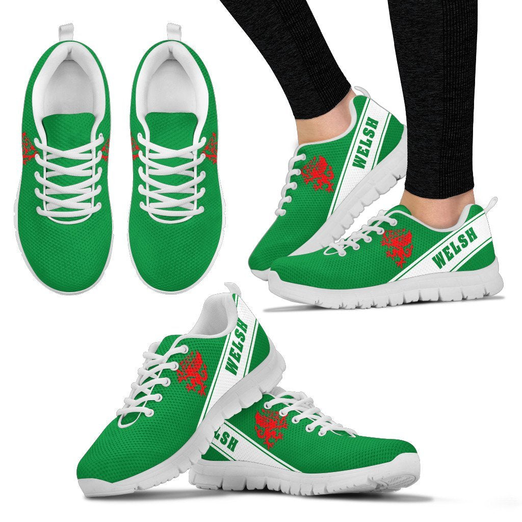 Wales Flag Sneakers - Line Style 01 - Vibe Hoodie Shop