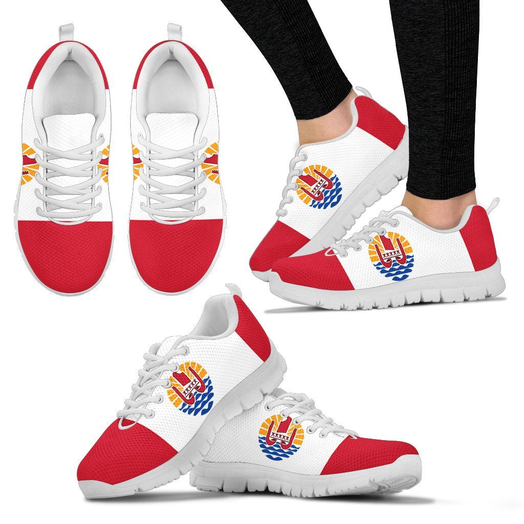 French Polynesia Flag Men's / Women's Sneakers (Shoes) - Vibe Hoodie Shop