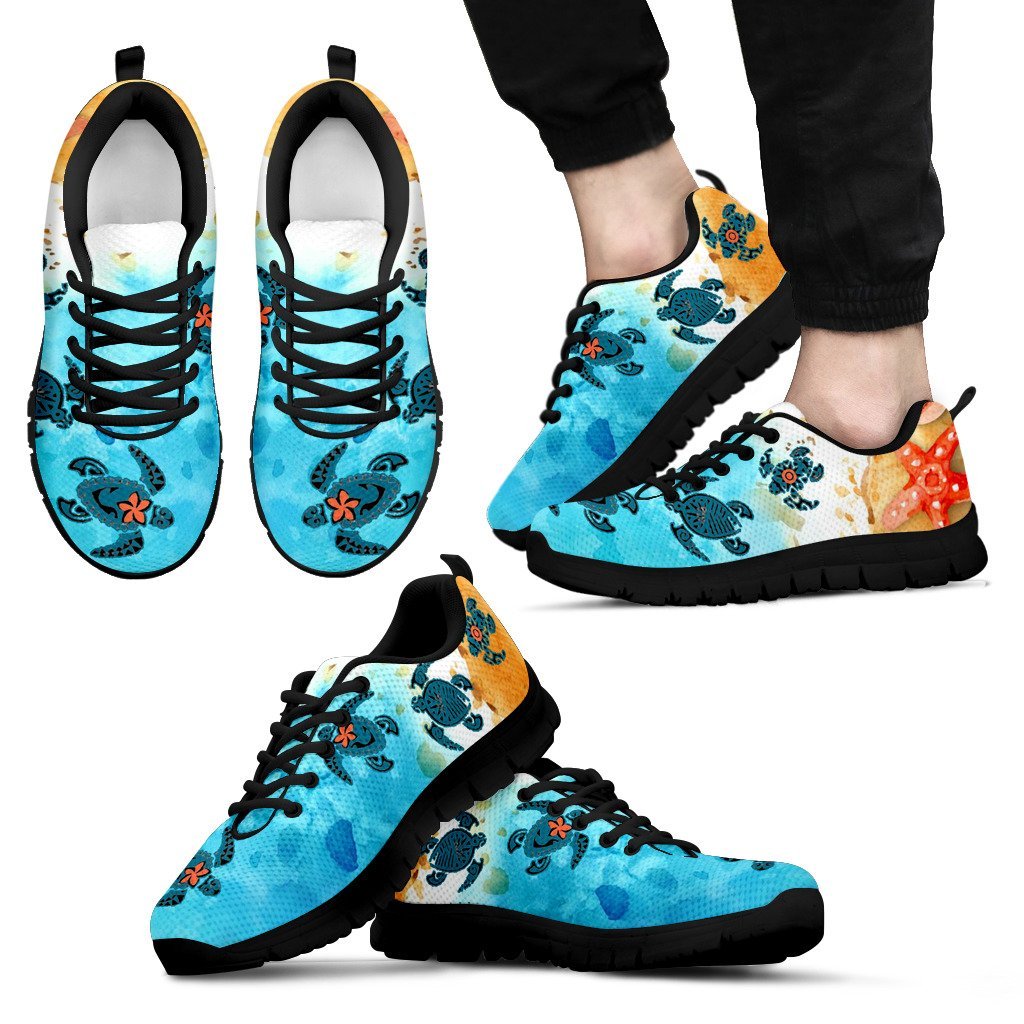 Unique Turtles Swim On Beach Men's / Women's Sneakers (Shoes) - Vibe Hoodie Shop