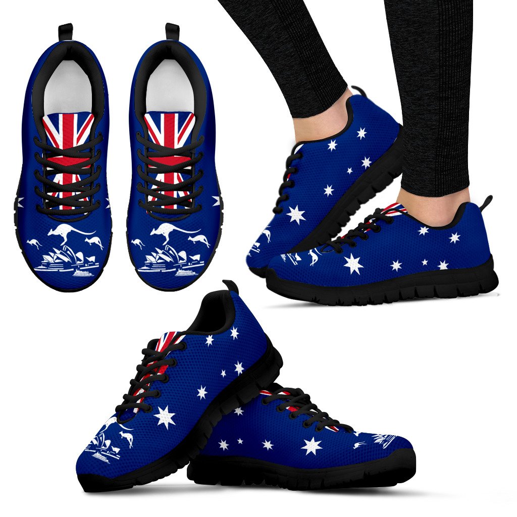 Sneakers - Aus Flag Shoes Kangaroo And Sydney Opera Sport Version Unisex - Vibe Hoodie Shop