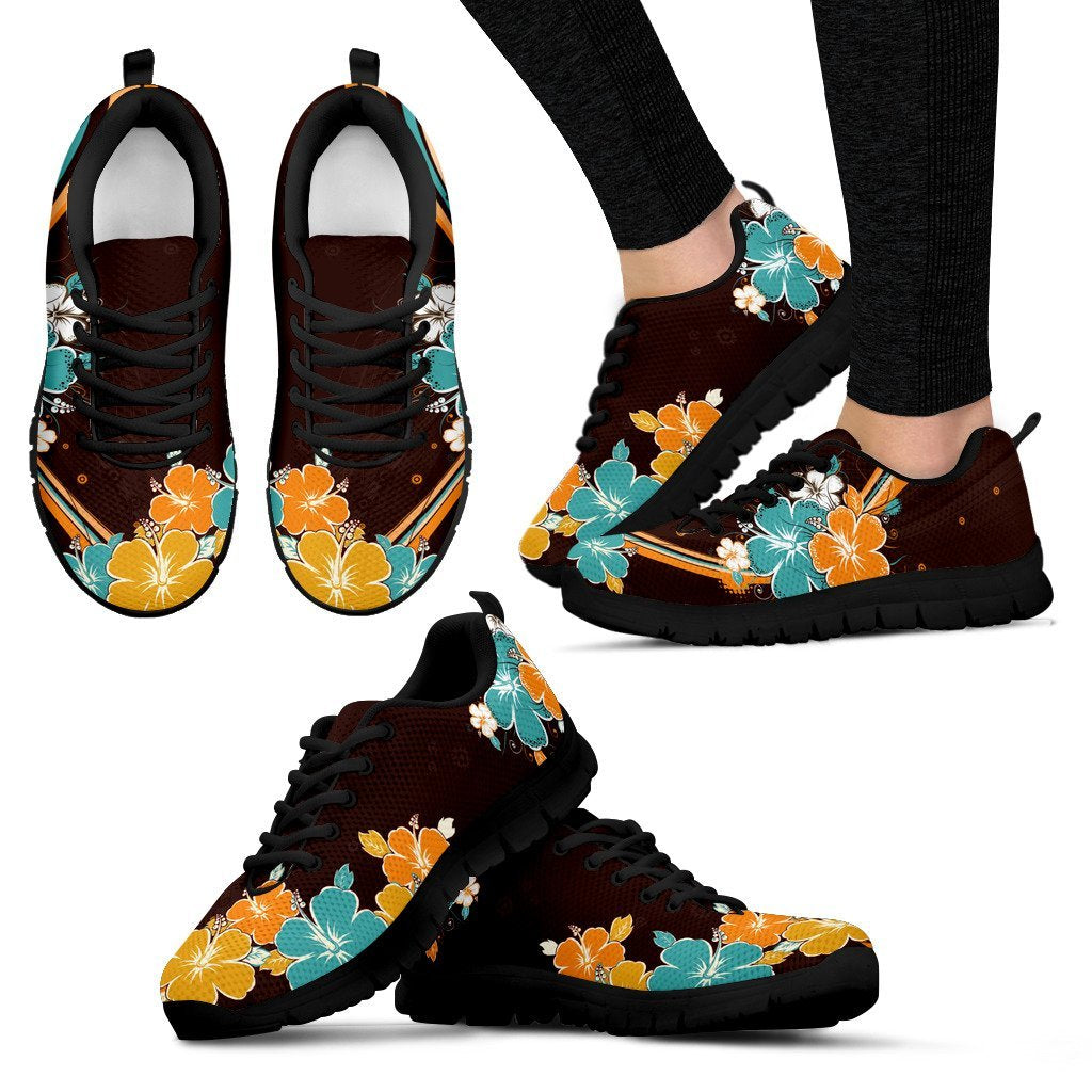 Hawaii Sneakers, Hibiscus Trainers - Vibe Hoodie Shop