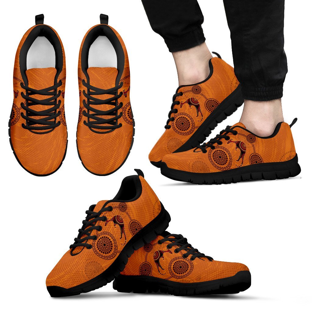 Aboriginal Sneakers, Kangaroo Patterns Sport Style - 06 - Vibe Hoodie Shop