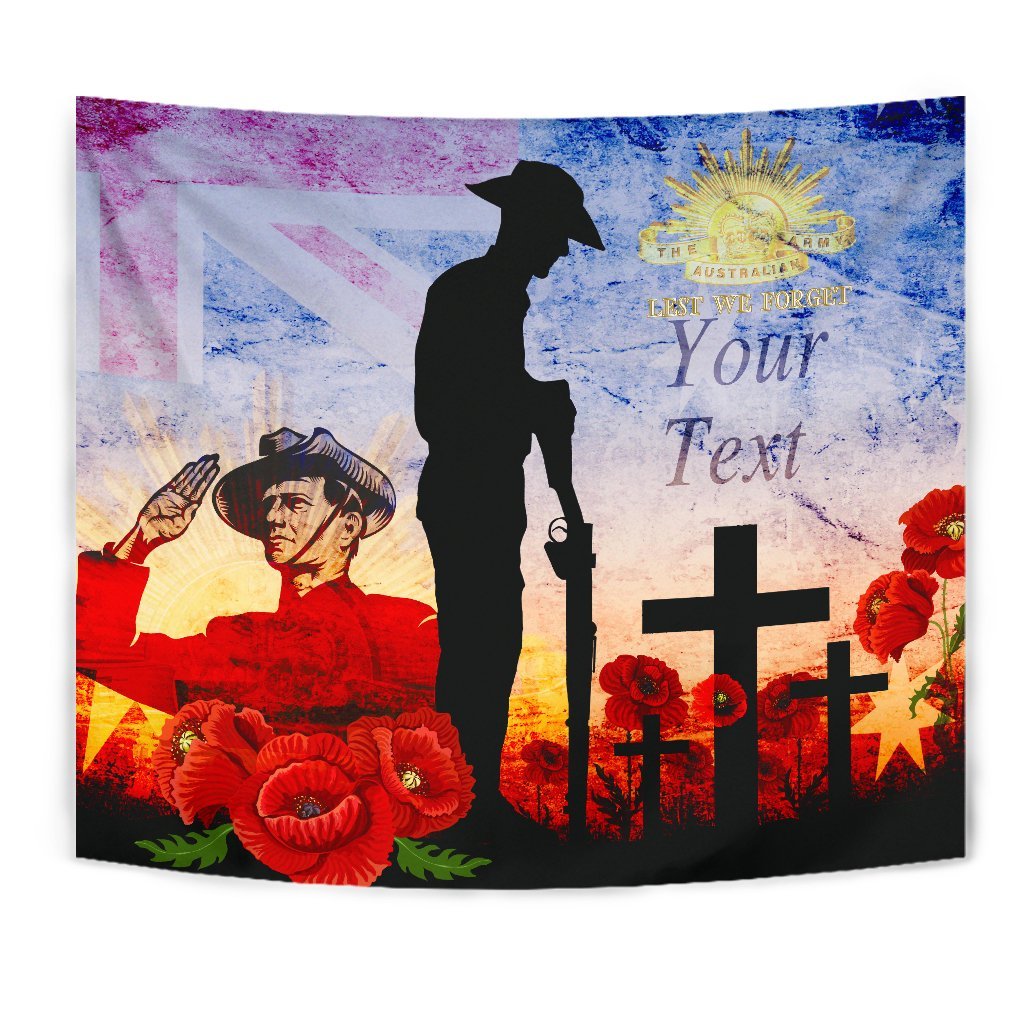 Custom ANZAC Tapestry - ANZAC 2020 Lest We Forget The Australian Army - Vibe Hoodie Shop