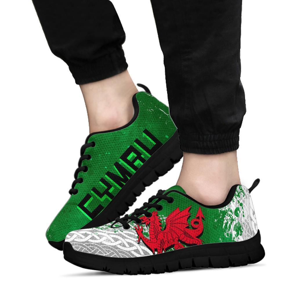 Wales Celtic Sneakers - Grunge Dragon - Vibe Hoodie Shop