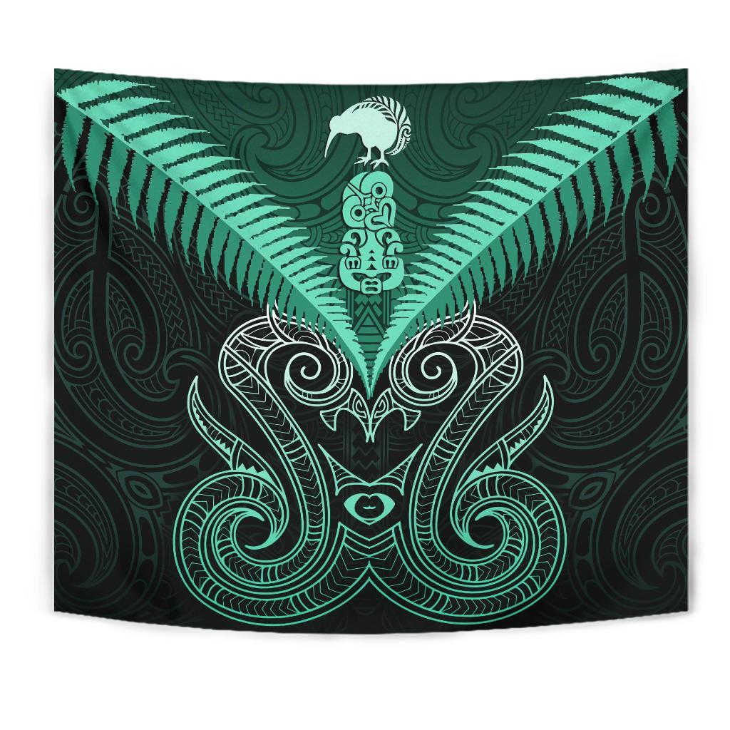 Maori Manaia New Zealand Tapestry Turquoise - Vibe Hoodie Shop