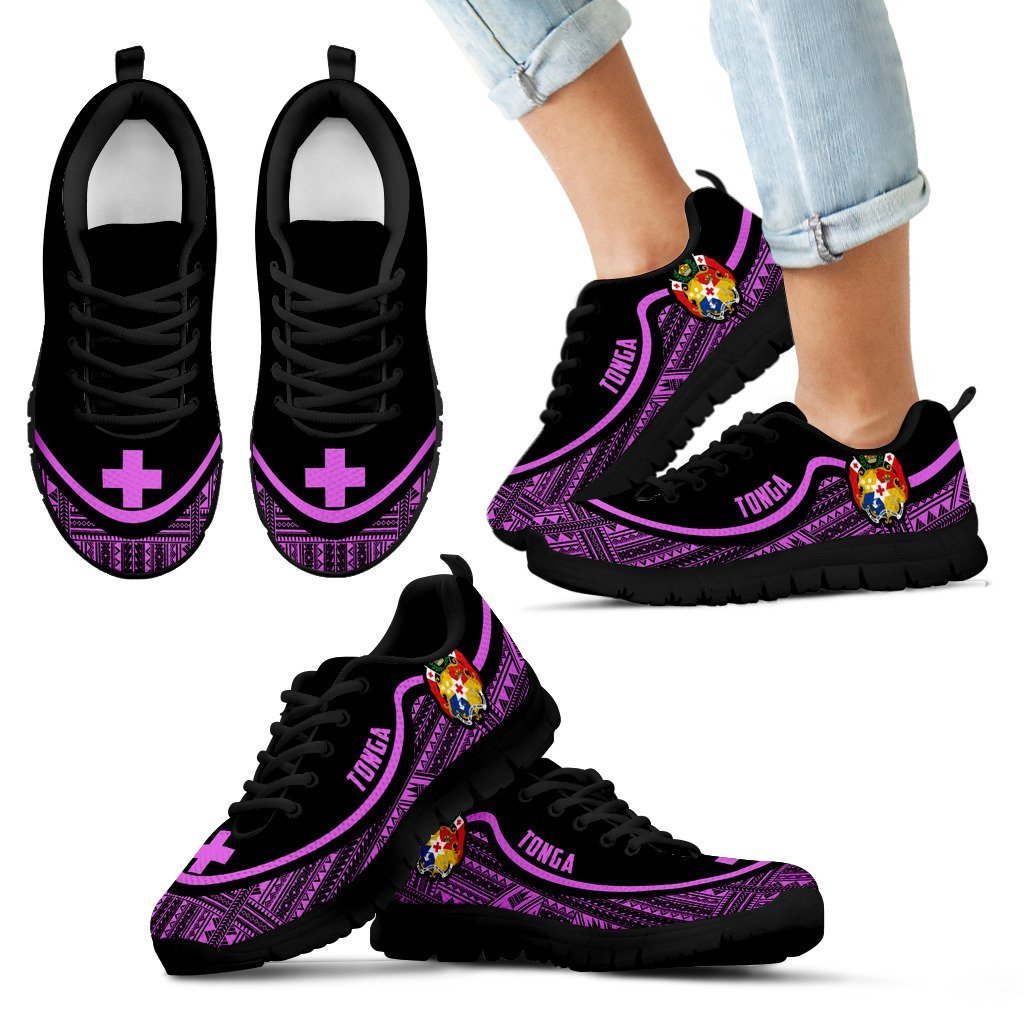 Tonga Wave Sneakers - Polynesian Pattern Purple Color - Vibe Hoodie Shop