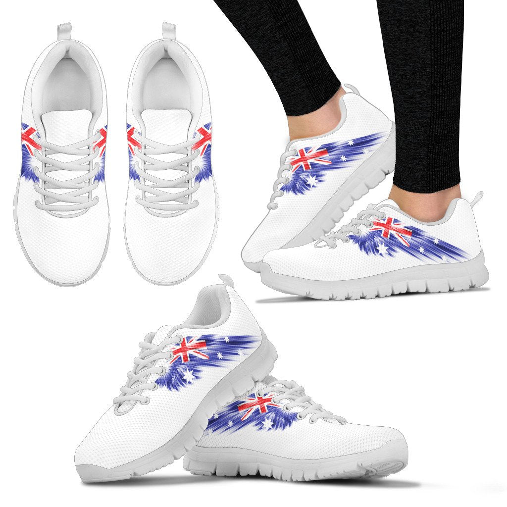 Sneakers - Aus Flag Shoes Wings White Version - Unisex Sneakers - Vibe Hoodie Shop