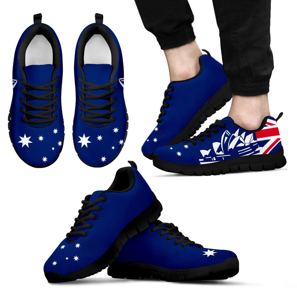 Sneakers - Sydney Opera Shoes Aus Flag - Unisex - 01 - Vibe Hoodie Shop