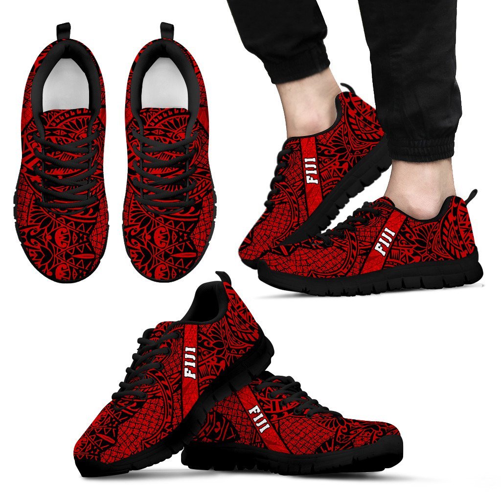 Fiji Poly Tribal Sneakers Red - Vibe Hoodie Shop