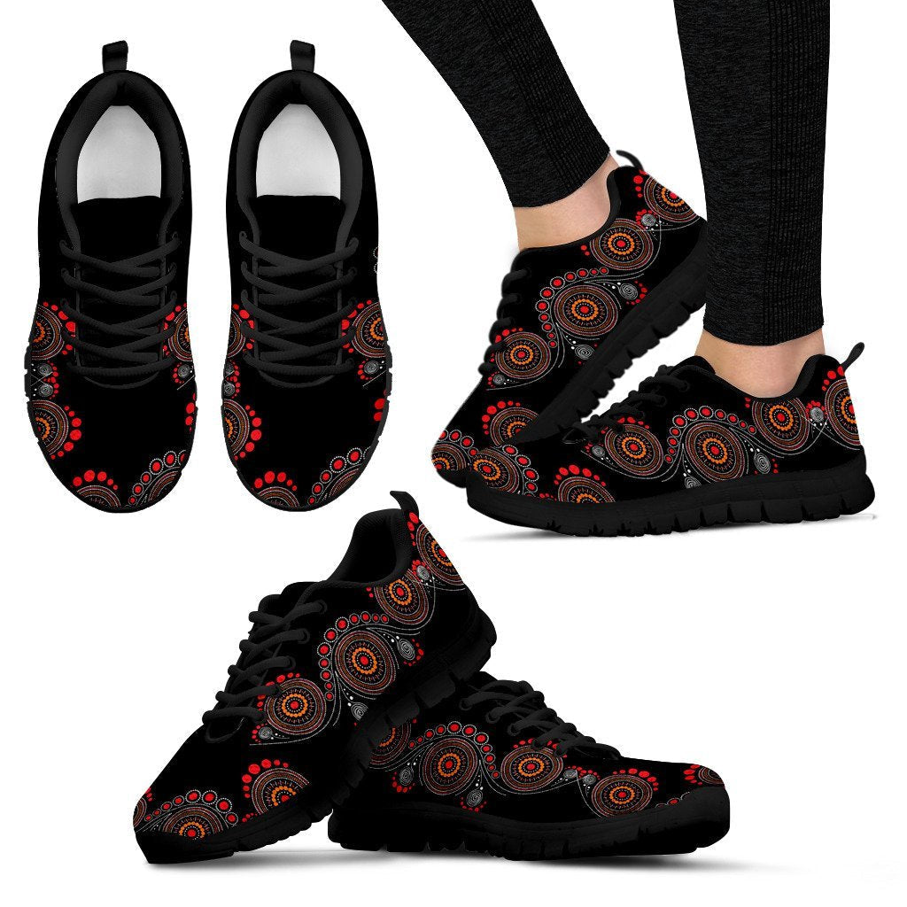 Aboriginal Sneakers, Circle Dot Painting - Vibe Hoodie Shop