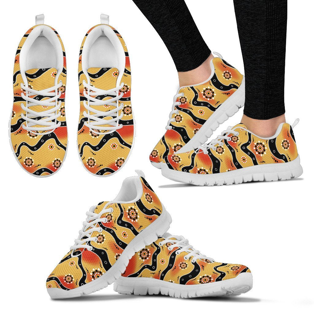 Aboriginal Sneakers, Indigenous Dot Painting Line Art - 13 - Vibe Hoodie Shop