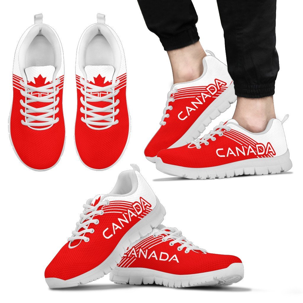 Canada Maple Leaf Sneakers - Stripes Style - Vibe Hoodie Shop