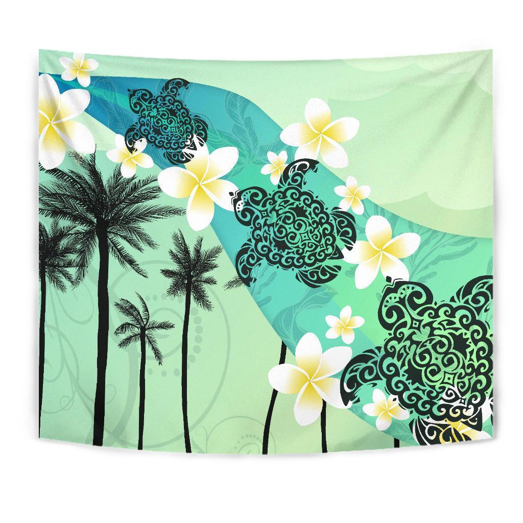 Plumeria Sea Turtle Tapestry - Vibe Hoodie Shop