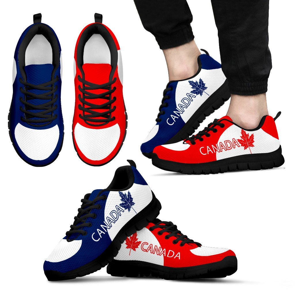 Canada Running Shoes Maple Leaf Red Blue - Vibe Hoodie Shop