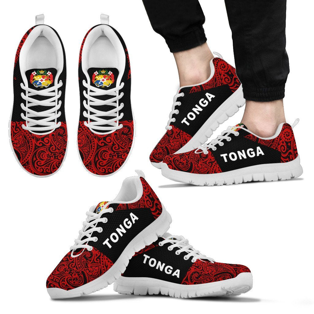 Tonga Sneakers Polynesian Half Style Black - Vibe Hoodie Shop