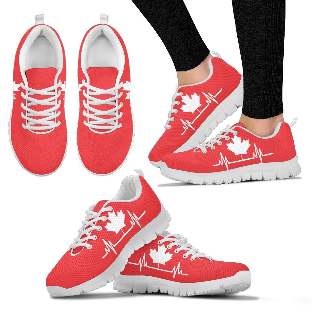 Canada Heartbeat Love Men's / Women's Sneakers (Shoes) - Vibe Hoodie Shop