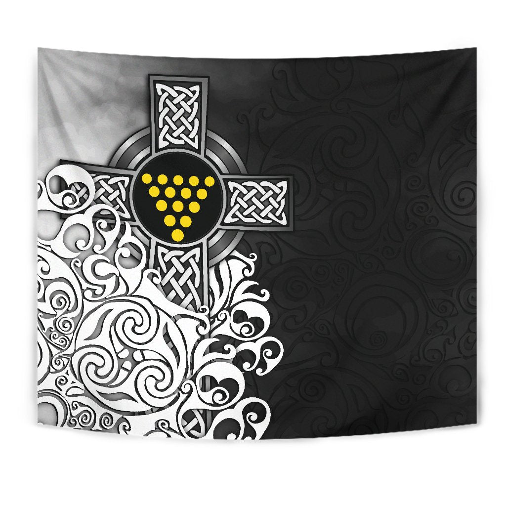 Cornwall Tapestry - Duke Of Cornwall Flag With Celtic Cross - Vibe Hoodie Shop