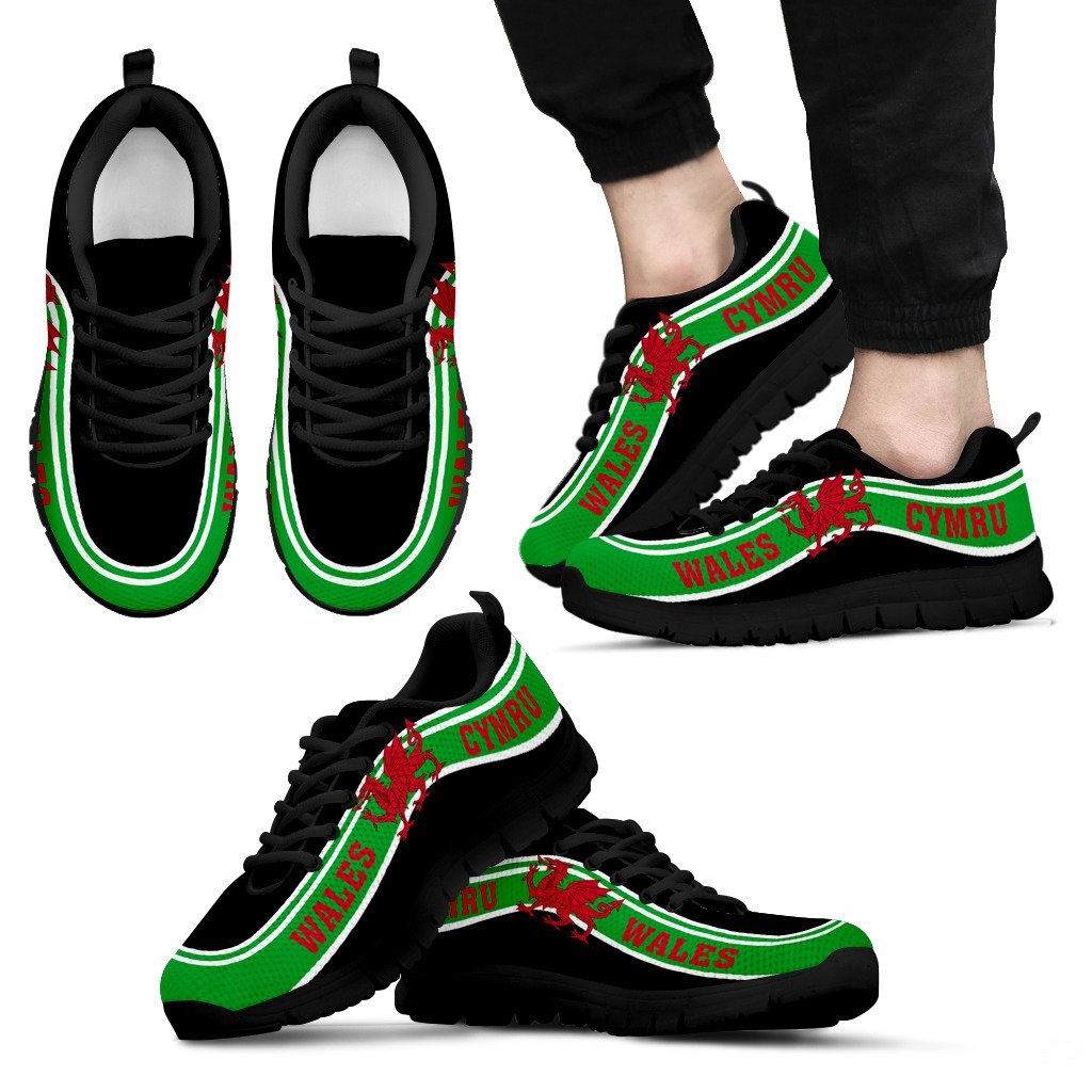 Wales Coat Of Arms Sneakers Line Style - Vibe Hoodie Shop