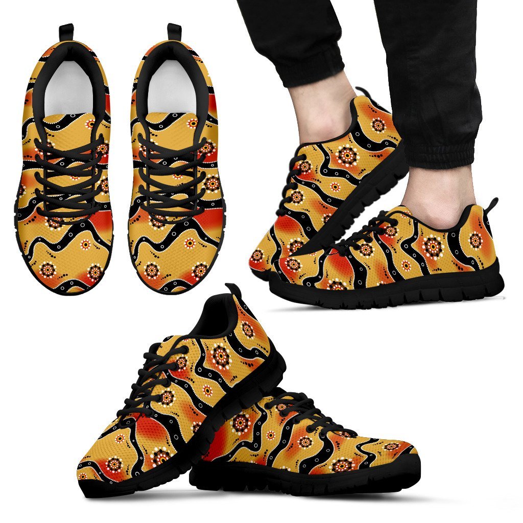 Aboriginal Sneakers, Indigenous Dot Painting Line Art - 13 - Vibe Hoodie Shop