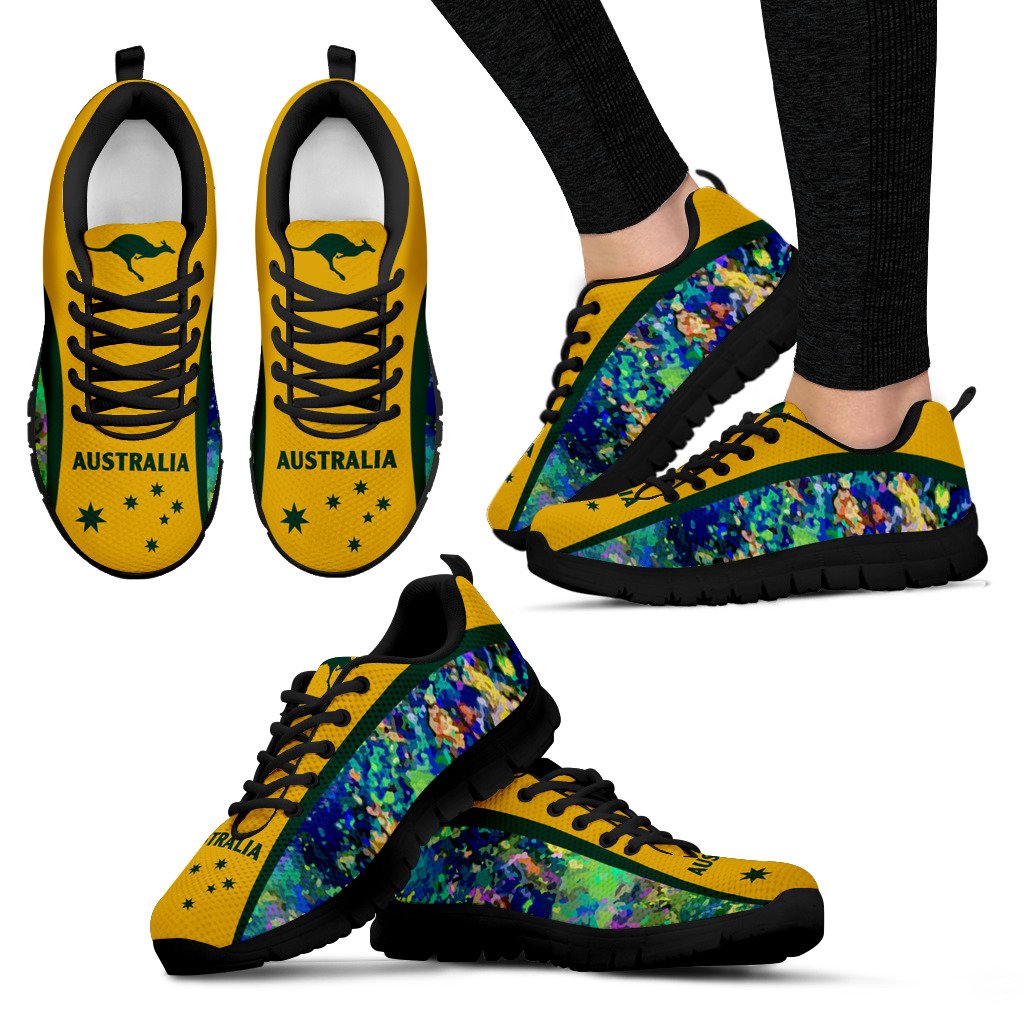 Australia Sneakers - Opal Shoes Kangaroo Symbol Color Art - Unisex - Vibe Hoodie Shop