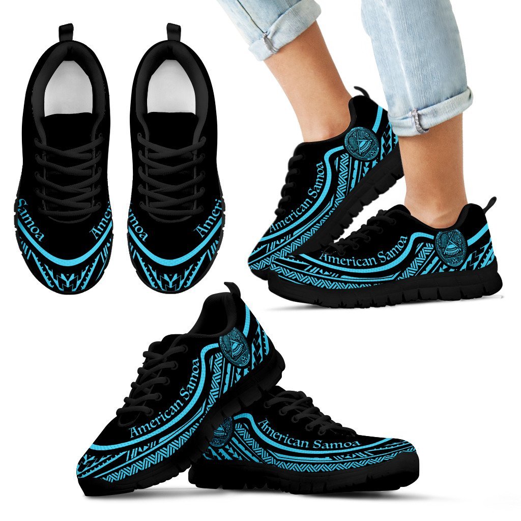 American Samoa Wave Sneakers Blue Color - Vibe Hoodie Shop