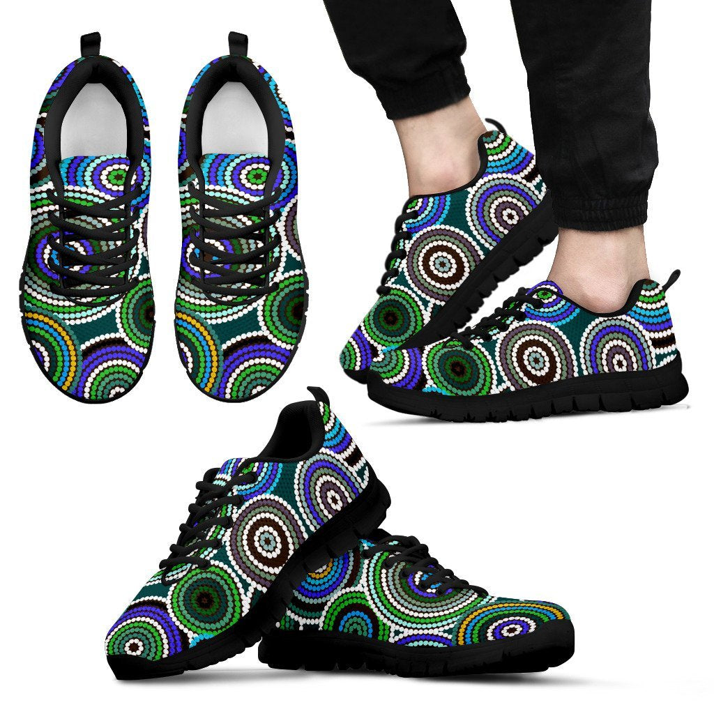 Aboriginal Sneakers, Circle Dot Painting Indigenous Shoes - Vibe Hoodie Shop