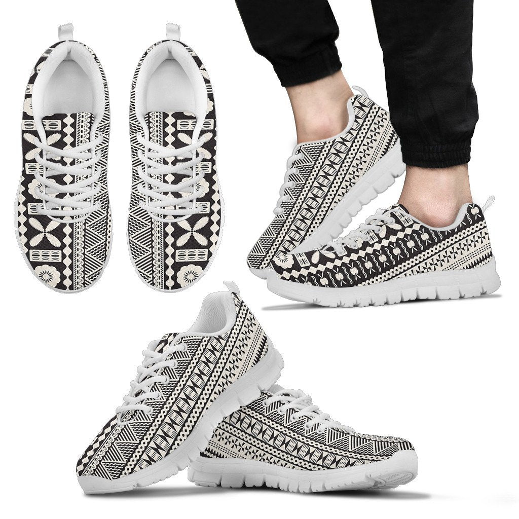 Fiji - Fijian Tapa Pattern Men's/Women's Sneakers (Shoes) - Vibe Hoodie Shop