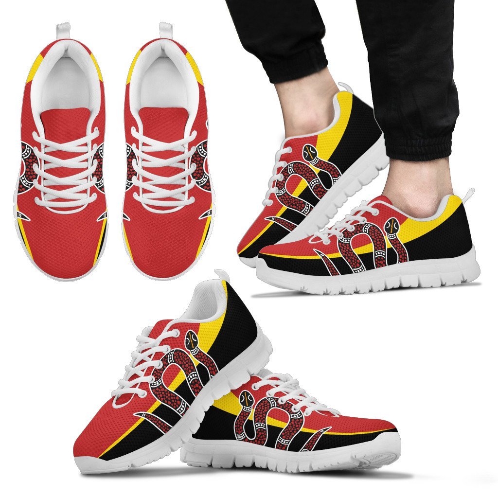 Aboriginal Sneakers, Snake Dot Painting Shoes Aboriginal Color - Vibe Hoodie Shop