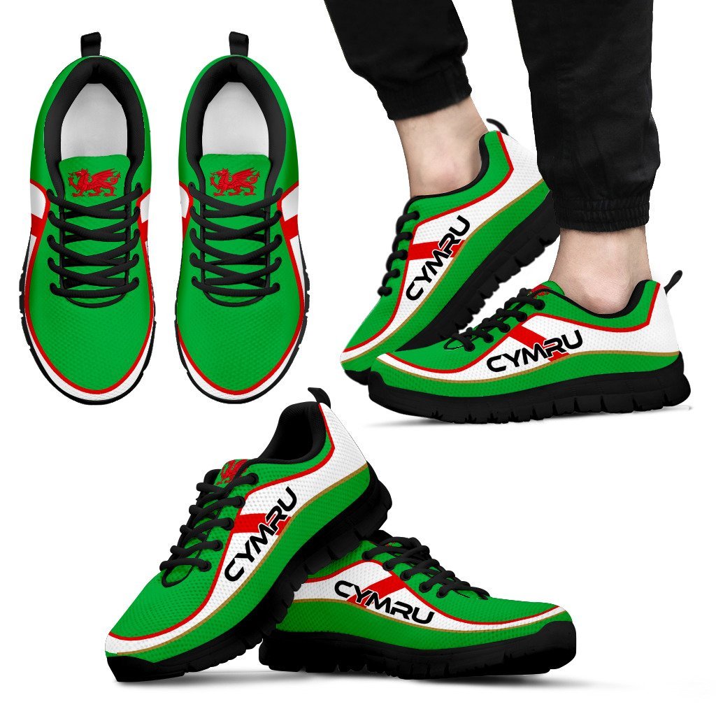 Cymru Wales Flag Color Sneakers - Vibe Hoodie Shop