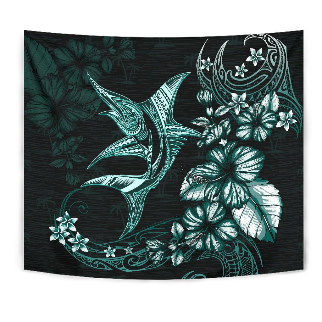 Marlin Polynesian Tapestry Hibiscus Polynesian - Vibe Hoodie Shop