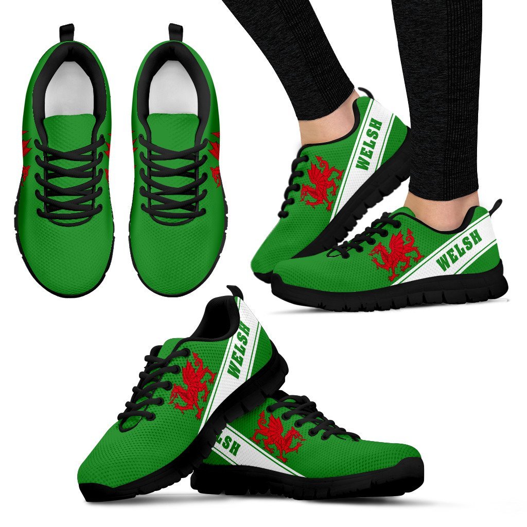 Wales Flag Sneakers - Line Style 02 - Vibe Hoodie Shop