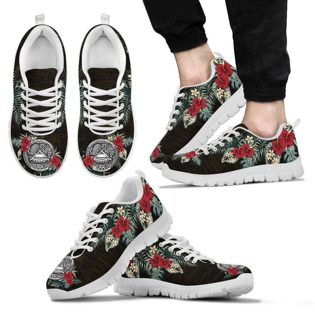 American Samoa Hibiscus Sneakers - Vibe Hoodie Shop