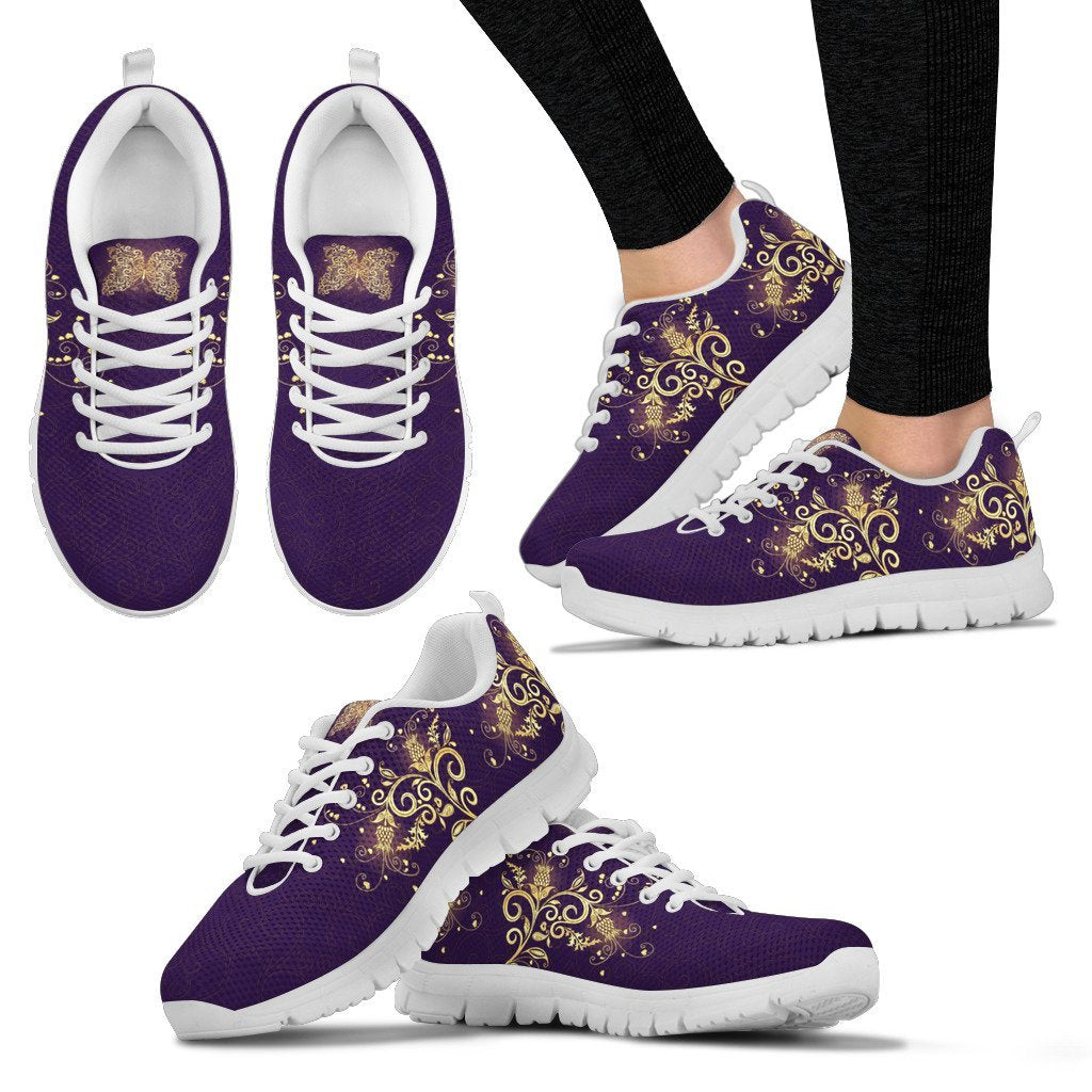 Scotland Sneakers - Scottish Thistle Purple Edition - Vibe Hoodie Shop