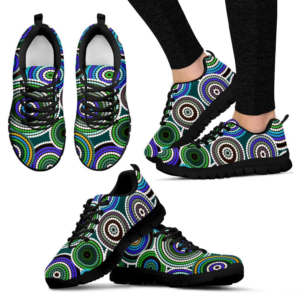 Aboriginal Sneakers, Circle Dot Painting Indigenous Shoes - Vibe Hoodie Shop