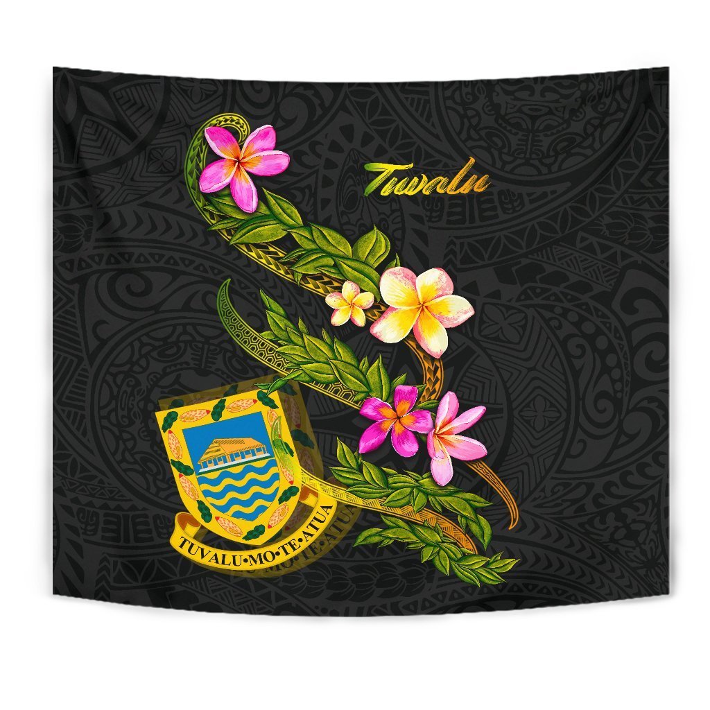 Tuvalu Polynesian Tapestry - Plumeria Tribal - Vibe Hoodie Shop