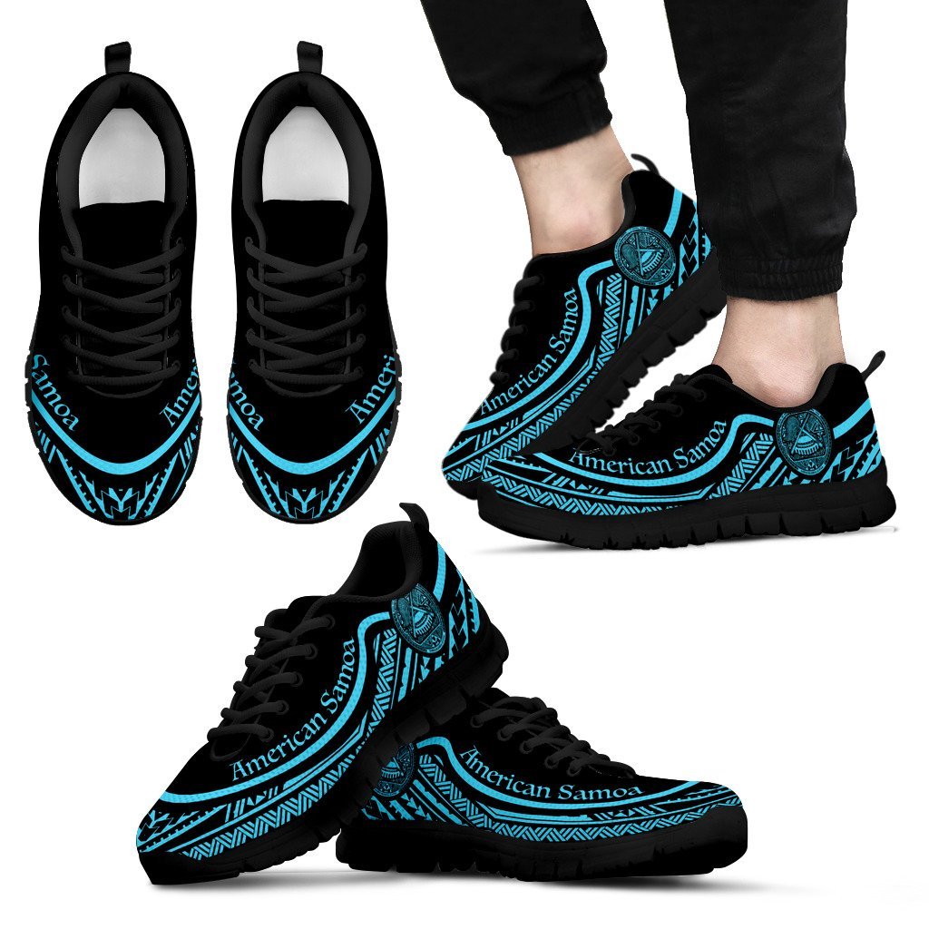 American Samoa Wave Sneakers Blue Color - Vibe Hoodie Shop