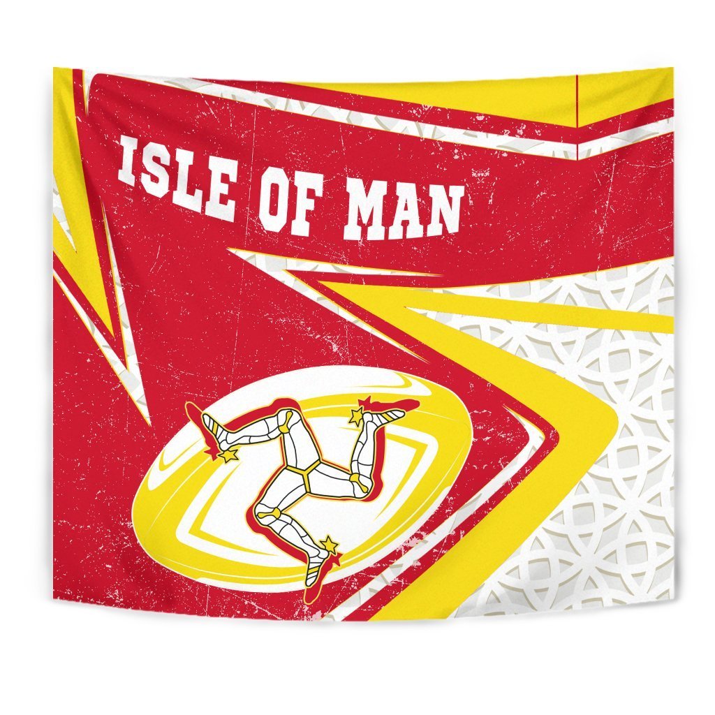 Isle Of Man Rugby Tapestry - Celtic Manx Rugby Ball - Vibe Hoodie Shop