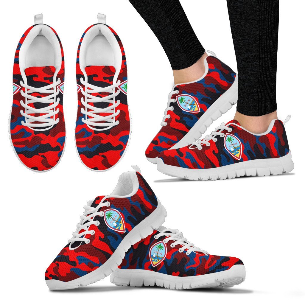 Guam Camouflage Sneakers - Guam Camouflage And Coat Of Arms Shoes - Vibe Hoodie Shop