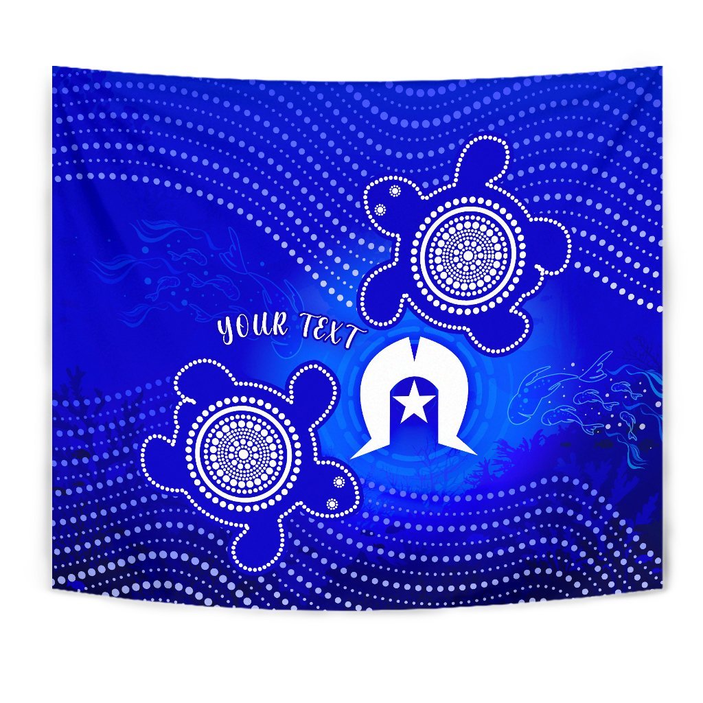 Custom Torres Strait Islanders Tapestry - Torres Symbol With Indigenous Turtle - Vibe Hoodie Shop