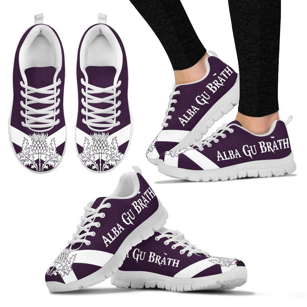 Scotland Sneakers Purple Thistle Alba Gu Brath - Vibe Hoodie Shop