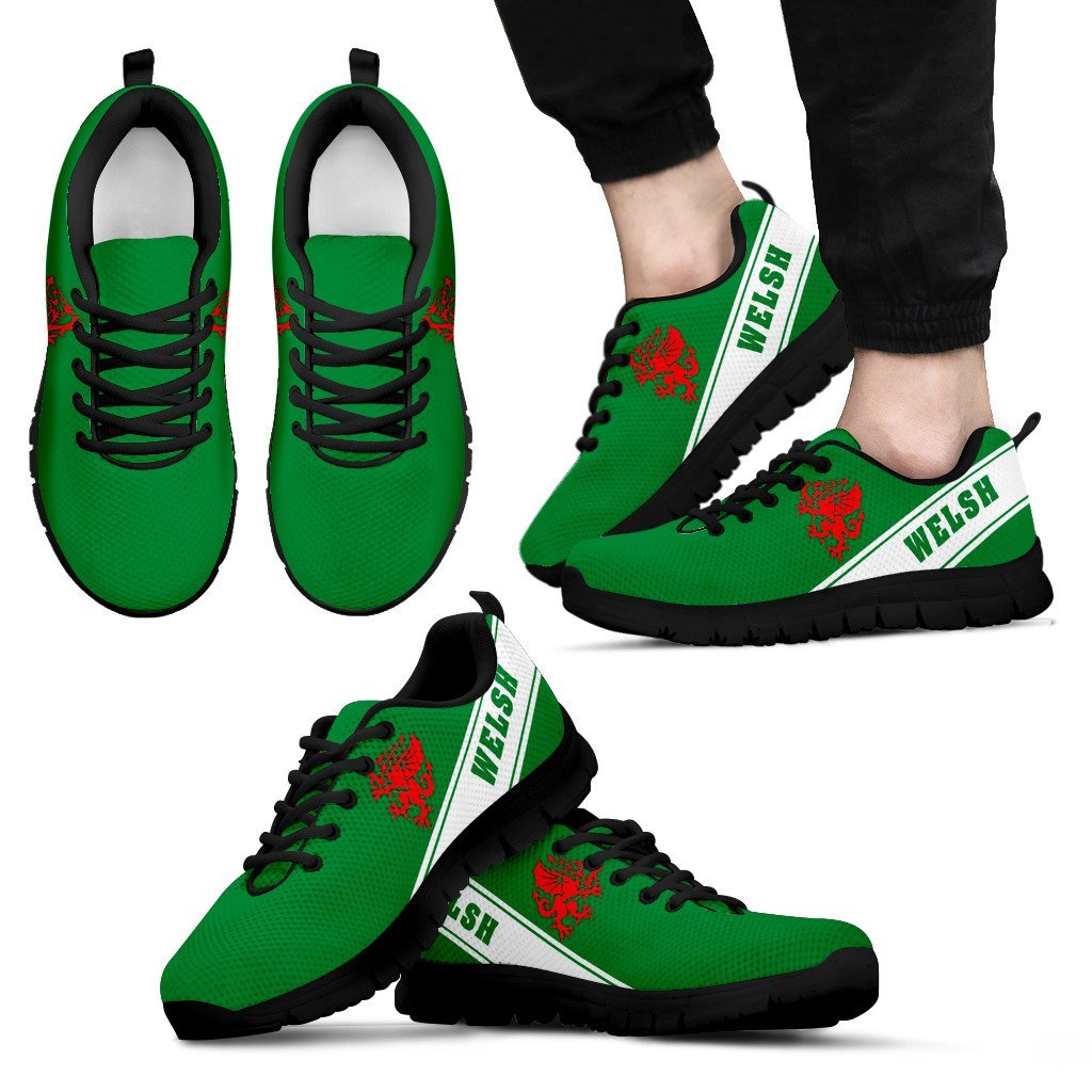 Wales Flag Sneakers - Line Style 01 - Vibe Hoodie Shop