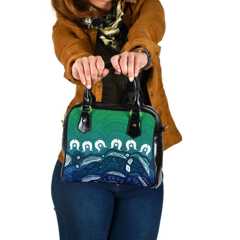 Custom Torres Strait Islands Shoulder Handbag - Blue - Vibe Hoodie Shop