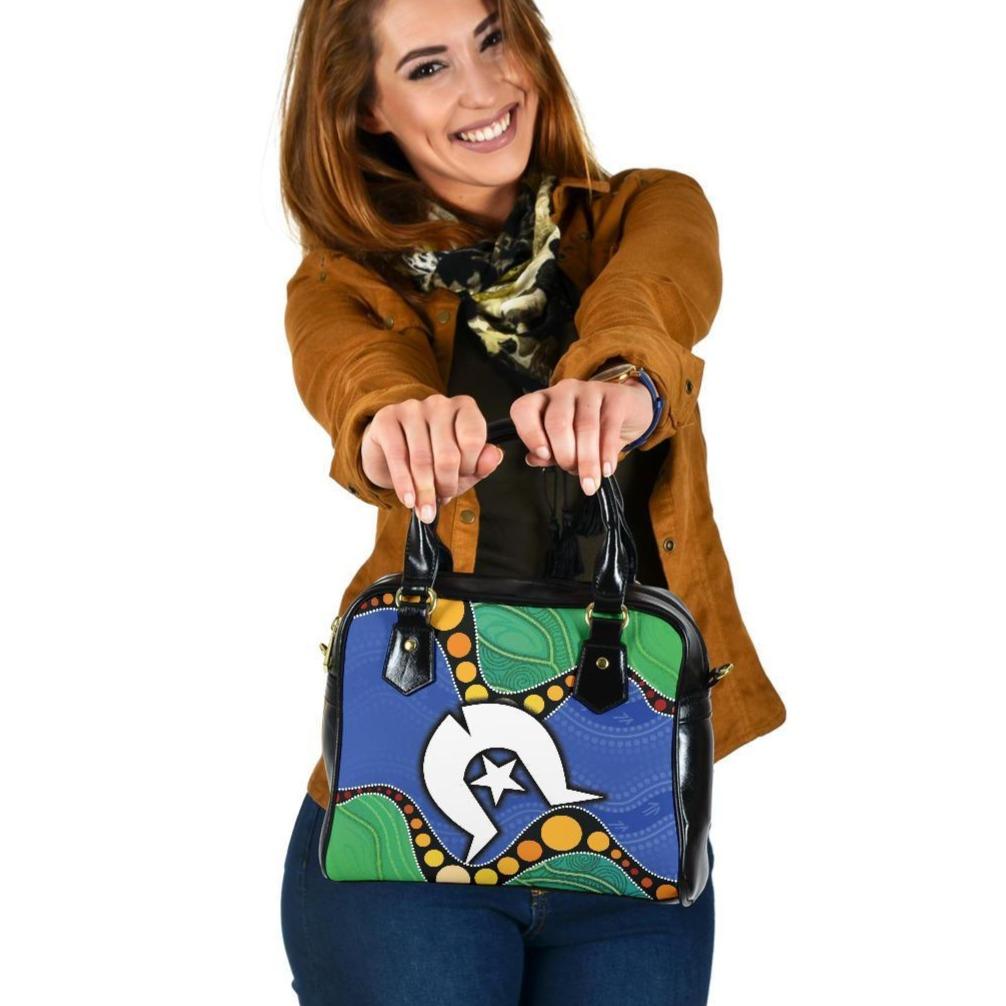 Aboriginal Shoulder Handbag with Torres Strait Islands Symbol - Vibe Hoodie Shop