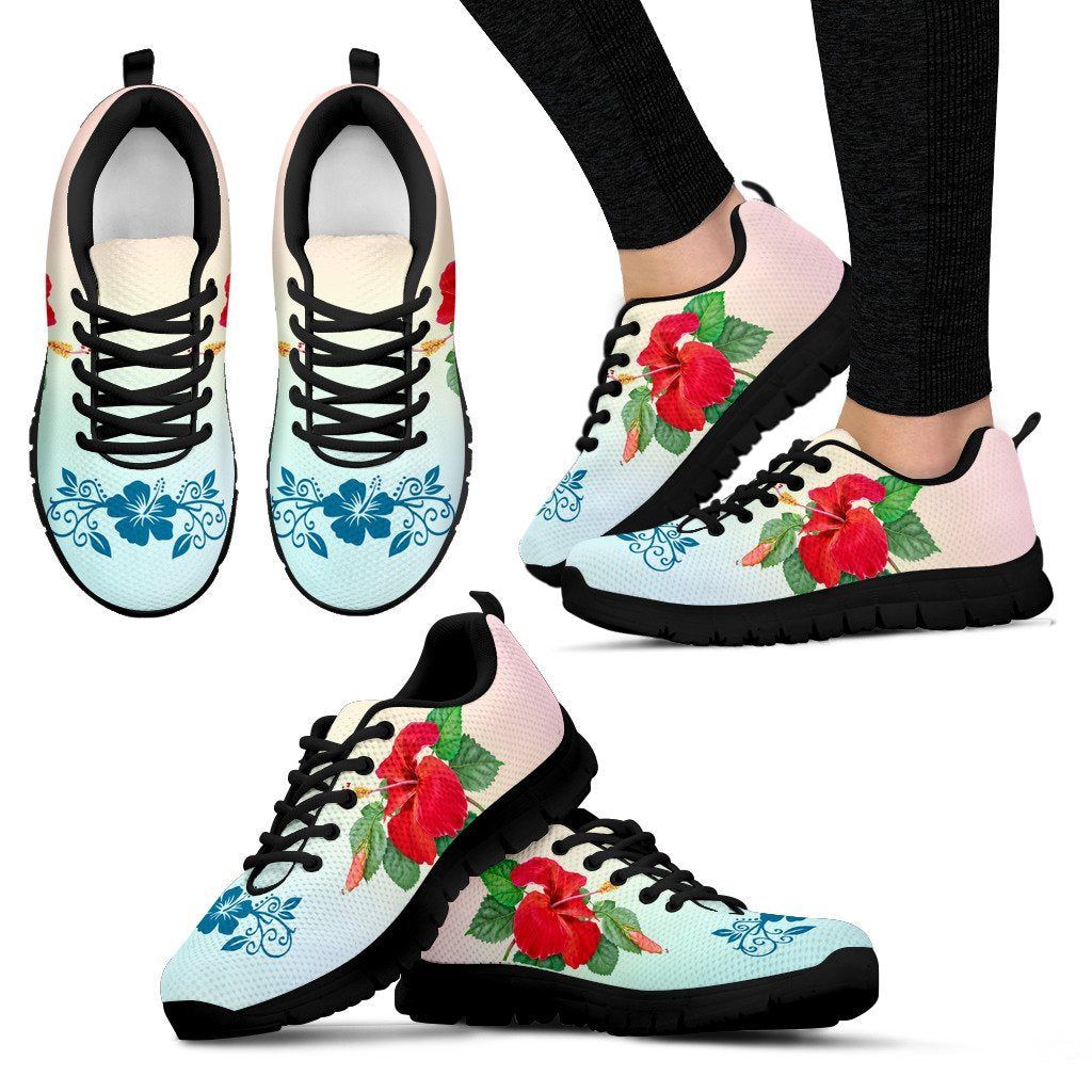 Fiji Shoes - Hibiscus Flowers Under The Rainbow Shoes - Vibe Hoodie Shop